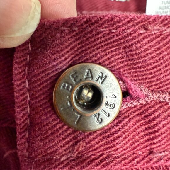 EUC‎ Women's L.L. BEAN Burgundy Denim Straight Leg Jeans | Size 16R - Picture 5 of 7